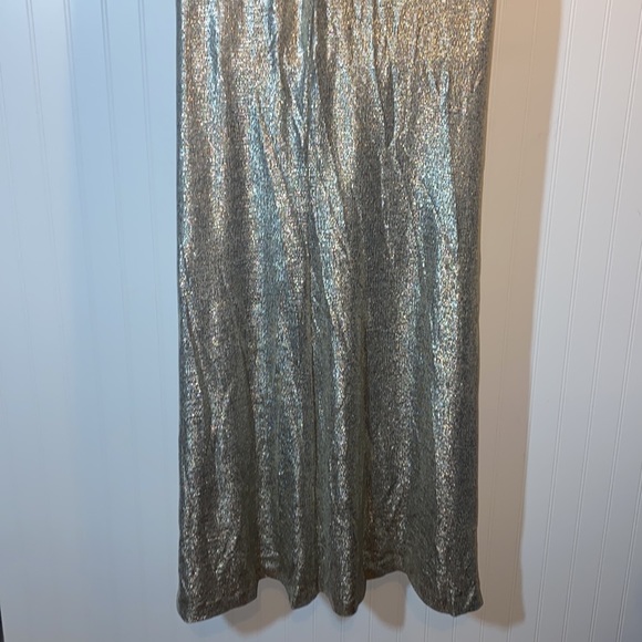 LRL gold shimmer evening gown floor length good stretch fully lined - Picture 6 of 12